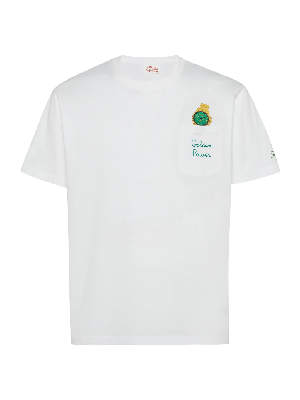 Cotton t-shirt Austin with embroidery and watch print