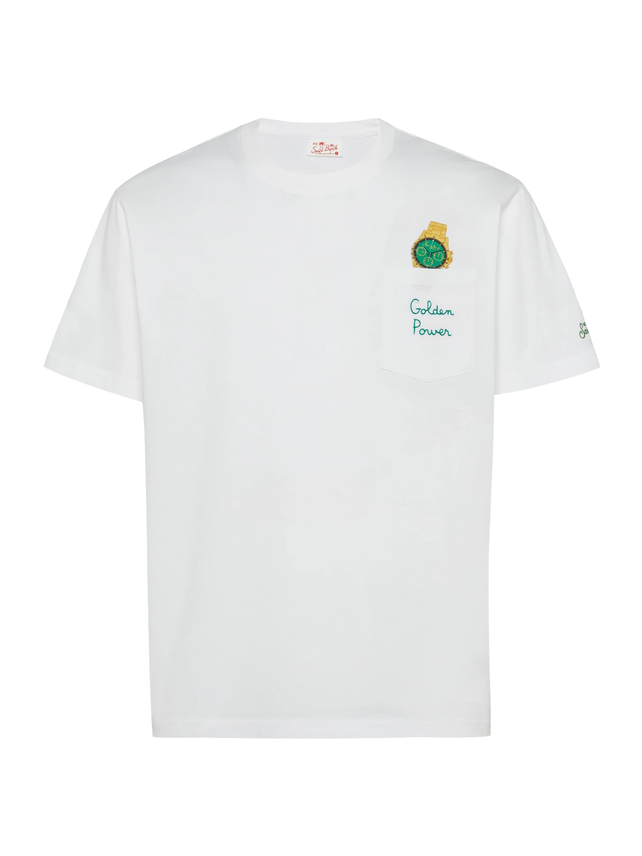 Cotton t-shirt Austin with embroidery and watch print