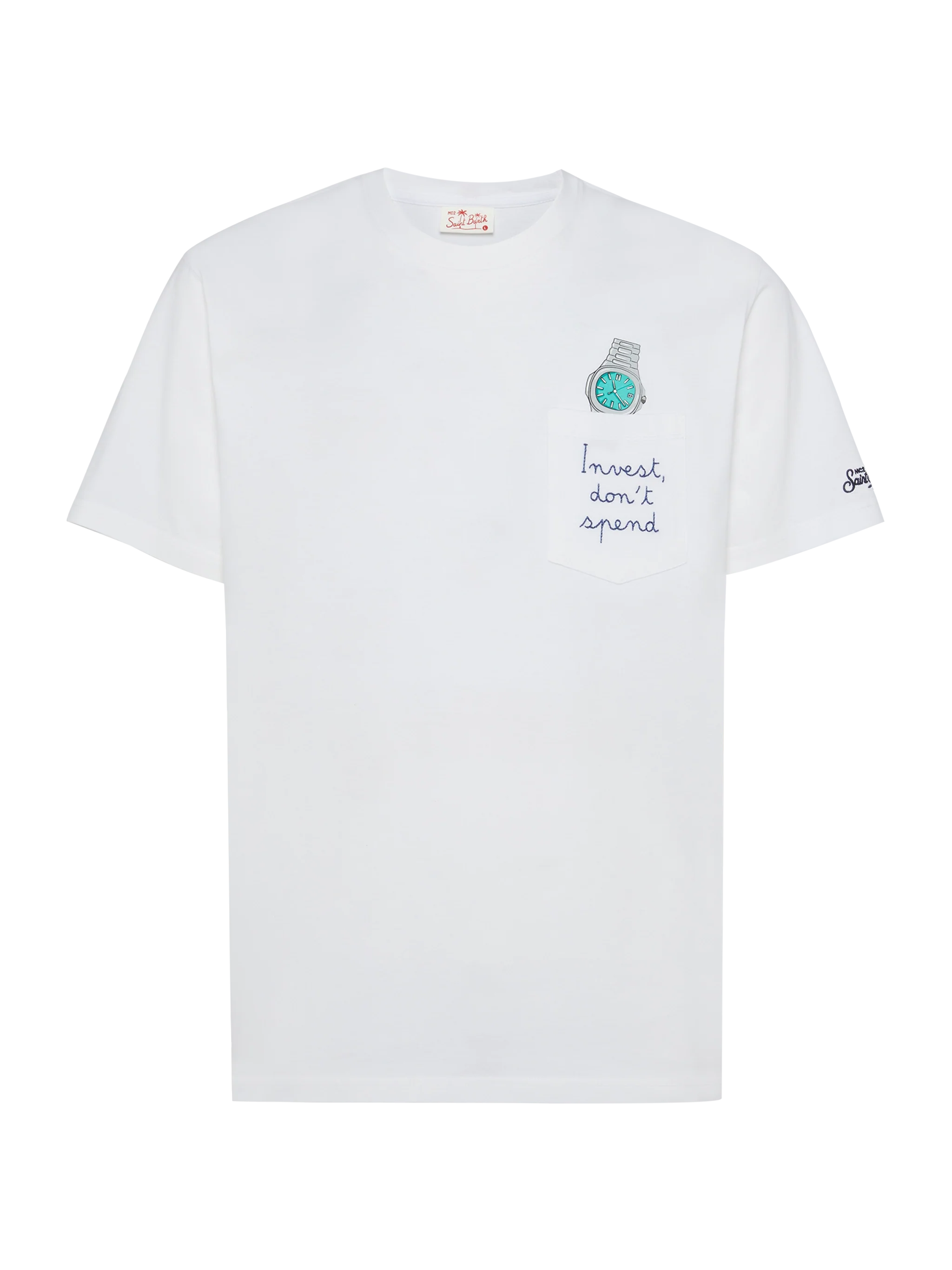 Cotton t-shirt Austin with embroidery and watch print