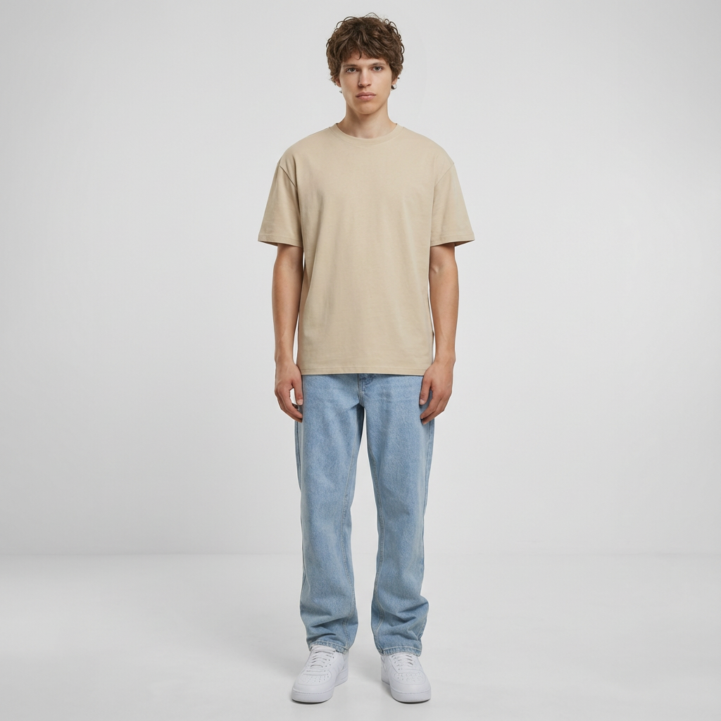 Milano District Luxury Tshirt Sand 100% Cotton