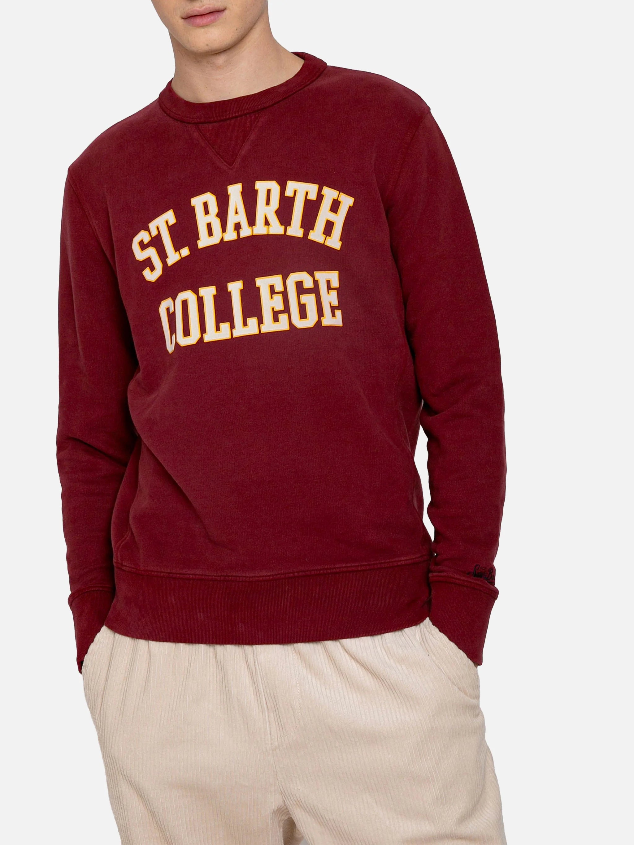 Burgundy sweatshirt St. Barth College print